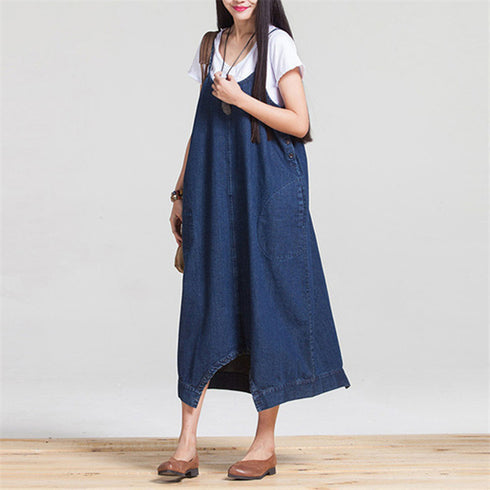 Summer denim overalls culottes - ROUTINE FASHION